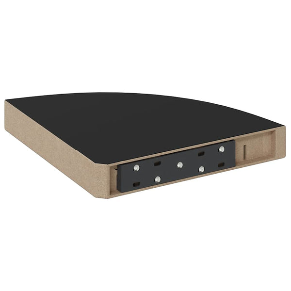 vidaXL Corner Floating Shelves 2 pcs Black 25x25x3.8 cm MDF