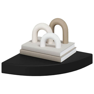 vidaXL Corner Floating Shelves 4 pcs Black 25x25x3.8 cm MDF