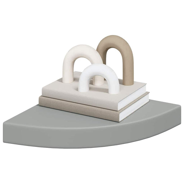 vidaXL Corner Floating Shelf Grey 25x25x3.8 cm MDF