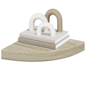 vidaXL Corner Floating Shelves 2 pcs Oak Look 25x25x3.8 cm MDF