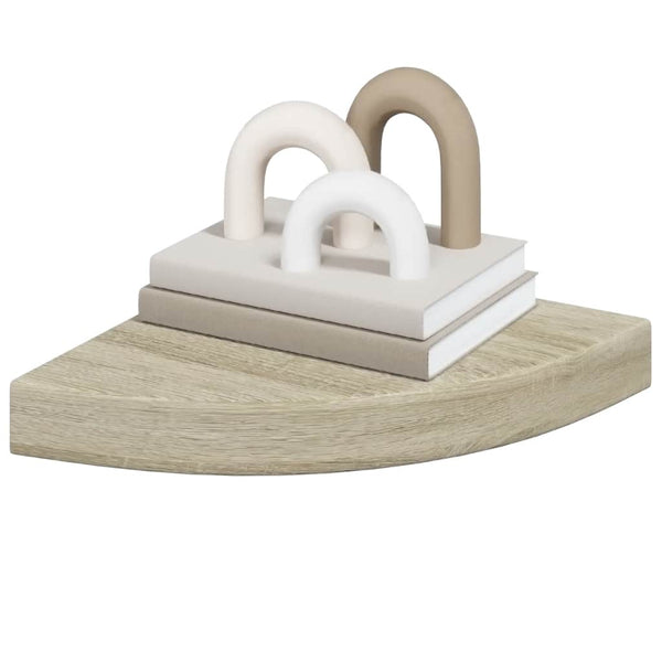 vidaXL Corner Floating Shelves 4 pcs. Oak Look 25x25x3.8 cm MDF