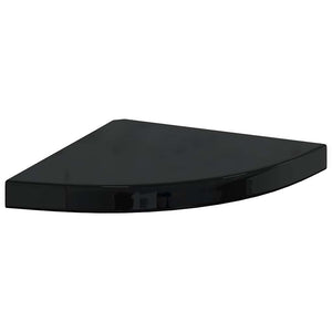 vidaXL Floating Corner Shelves 2 pcs High Gloss Black 35x35x3.8 cm MDF