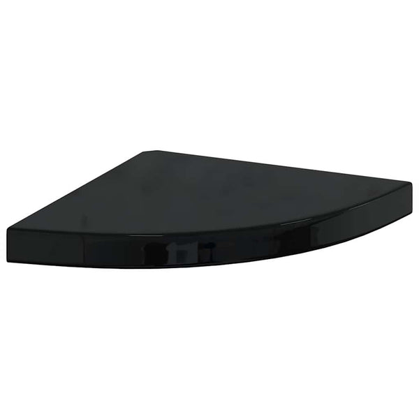 vidaXL Floating Corner Shelves 2 pcs High Gloss Black 35x35x3.8 cm MDF