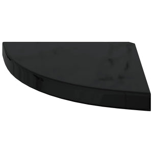 vidaXL Floating Corner Shelves 2 pcs High Gloss Black 35x35x3.8 cm MDF