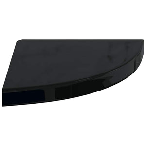 vidaXL Floating Corner Shelves 2 pcs High Gloss Black 35x35x3.8 cm MDF