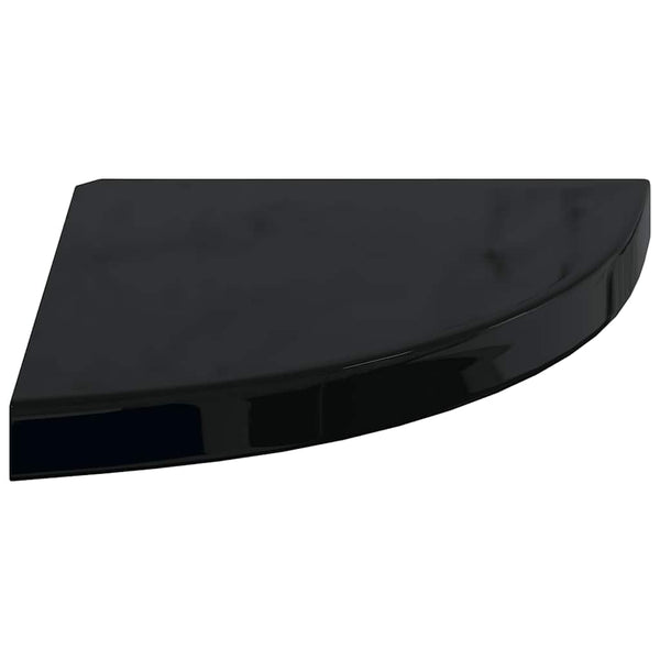 vidaXL Floating Corner Shelves 2 pcs High Gloss Black 35x35x3.8 cm MDF