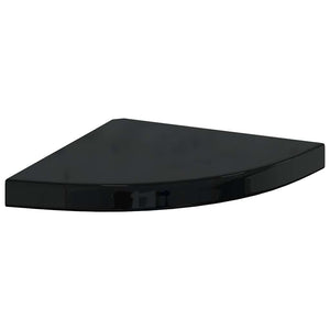 vidaXL Corner Floating Shelves 4 pcs. High Gloss Black 35x35x3.8 cm MDF