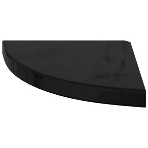vidaXL Corner Floating Shelves 4 pcs. High Gloss Black 35x35x3.8 cm MDF