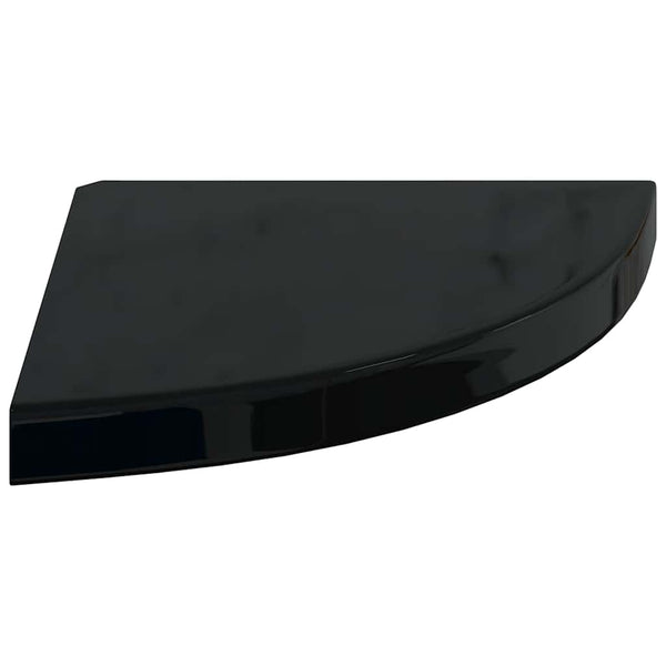 vidaXL Corner Floating Shelves 4 pcs. High Gloss Black 35x35x3.8 cm MDF