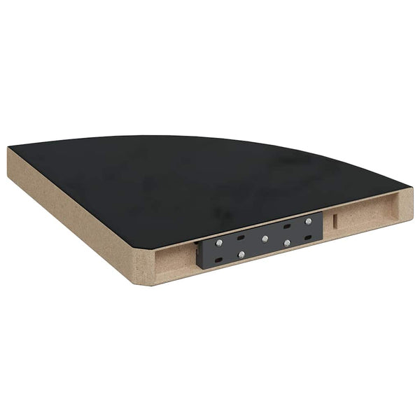 vidaXL Corner Floating Shelves 4 pcs. High Gloss Black 35x35x3.8 cm MDF