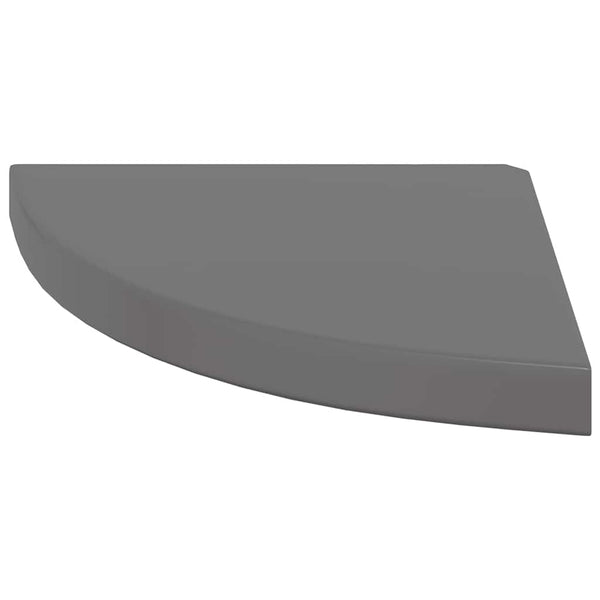 vidaXL Corner Floating Shelf High-Gloss Grey 35x35x3.8 cm MDF