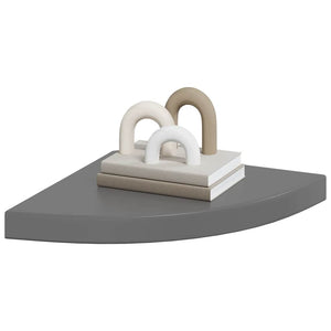 vidaXL Floating Corner Shelves 4 pcs. High Gloss Grey 35x35x3.8 cm MDF