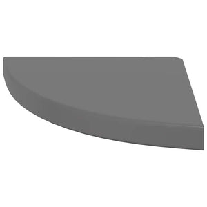 vidaXL Floating Corner Shelves 4 pcs. High Gloss Grey 35x35x3.8 cm MDF