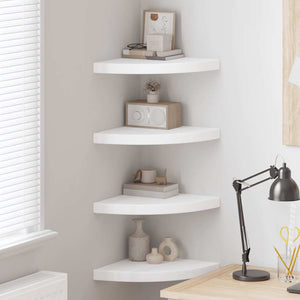 vidaXL Corner Floating Shelves 4 pcs White 35x35x3.8 cm MDF