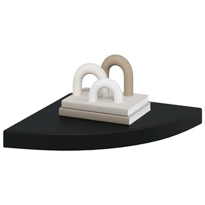 vidaXL Corner Floating Shelf Black 35x35x3.8 cm MDF