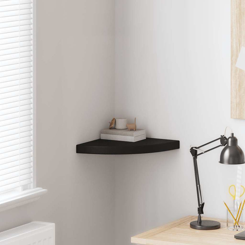 vidaXL Corner Floating Shelf Black 35x35x3.8 cm MDF