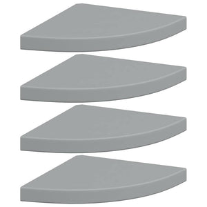 vidaXL Floating Corner Shelves 4 pcs. Grey 35x35x3.8 cm MDF