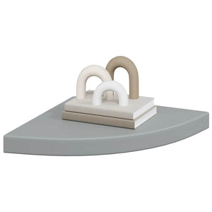 vidaXL Floating Corner Shelves 4 pcs. Grey 35x35x3.8 cm MDF