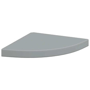vidaXL Floating Corner Shelves 4 pcs. Grey 35x35x3.8 cm MDF