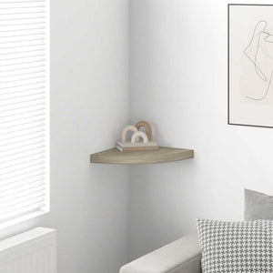 vidaXL Corner Floating Shelf Oak Look 35x35x3.8 cm MDF