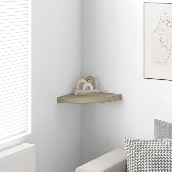 vidaXL Corner Floating Shelf Oak Look 35x35x3.8 cm MDF