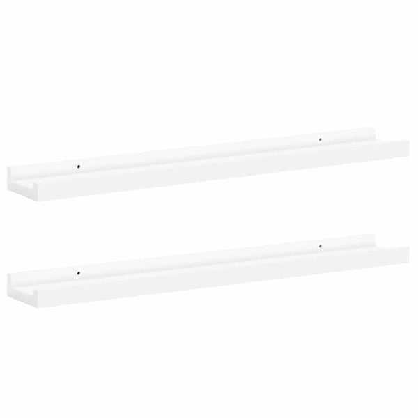 vidaXL Picture Ledges 2 pcs. White 60x9x3 cm MDF