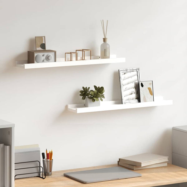 vidaXL Picture Ledges 2 pcs. White 60x9x3 cm MDF
