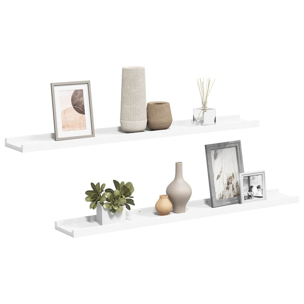vidaXL Picture Ledges 2 pcs. White 80x9x3 cm MDF