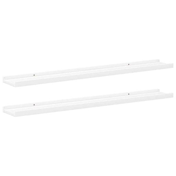 vidaXL Picture Ledges 2 pcs. White 80x9x3 cm MDF