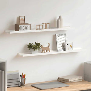 vidaXL Picture Ledges 2 pcs. White 80x9x3 cm MDF