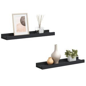 vidaXL Picture Ledges 2 pcs Black 40x9x3 cm MDF