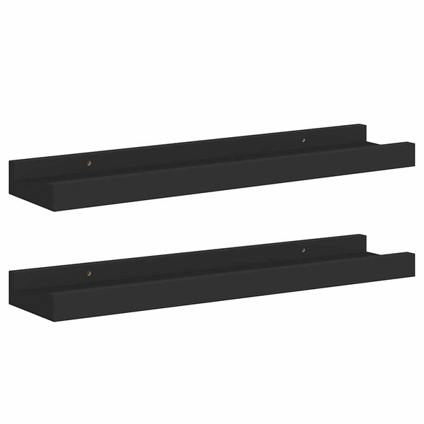 vidaXL Picture Ledges 2 pcs Black 40x9x3 cm MDF