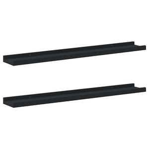 vidaXL Picture Ledges 2 pcs Black 80x9x3 cm MDF