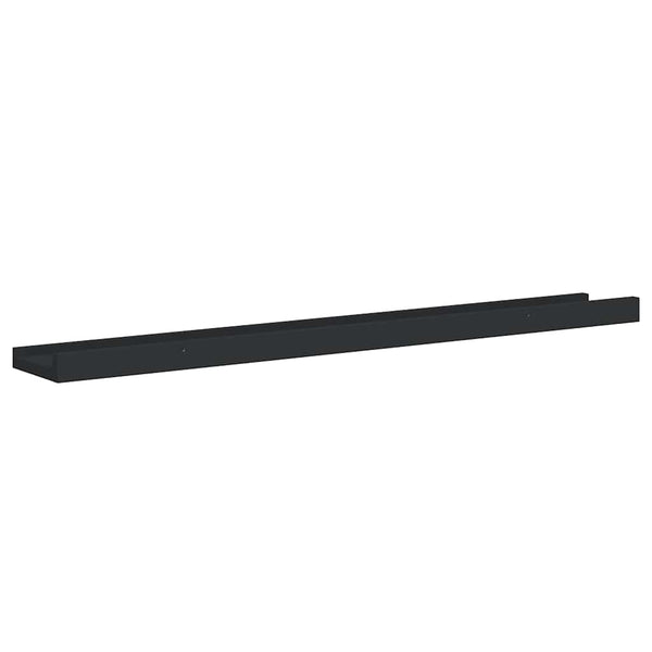 vidaXL Picture Ledges 2 pcs Black 80x9x3 cm MDF