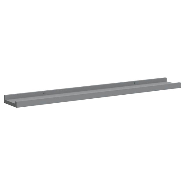 vidaXL Picture Ledges 2 pcs. Grey 80x9x3 cm MDF