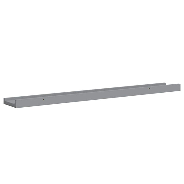 vidaXL Picture Ledges 2 pcs. Grey 80x9x3 cm MDF