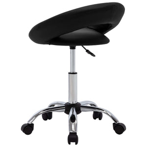 vidaXL Workshop Stool on Wheels Black Faux Leather