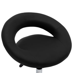 vidaXL Workshop Stool on Wheels Black Faux Leather