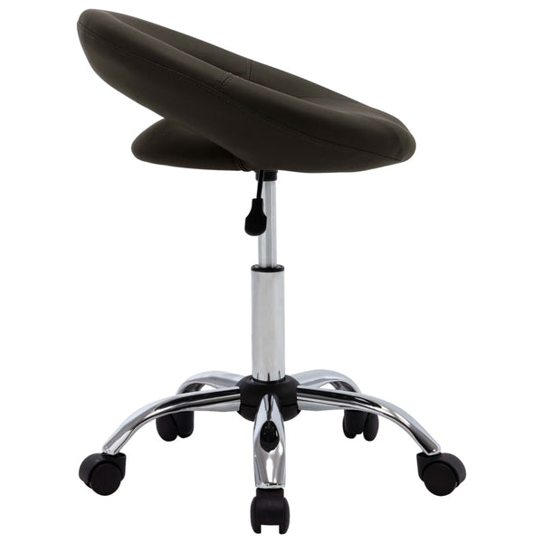 vidaXL Work Stool on Wheels Brown Faux Leather