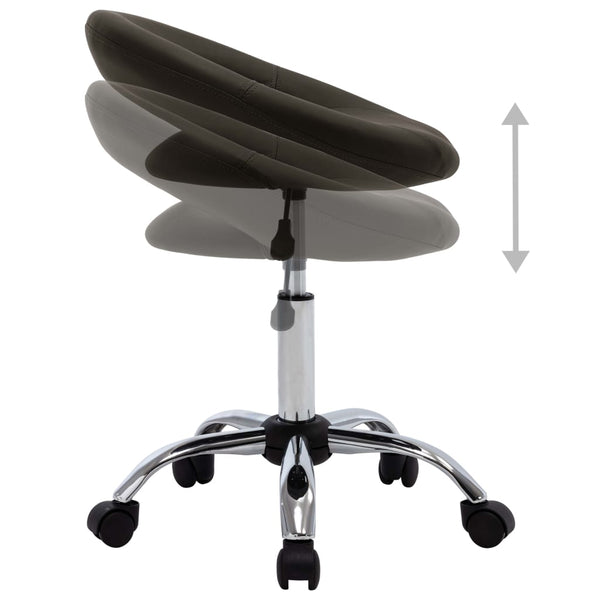 vidaXL Work Stool on Wheels Brown Faux Leather