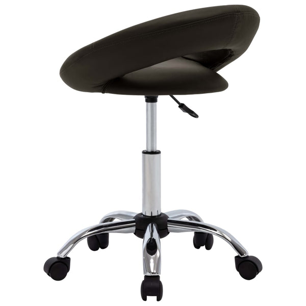 vidaXL Work Stool on Wheels Brown Faux Leather