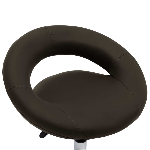 vidaXL Work Stool on Wheels Brown Faux Leather