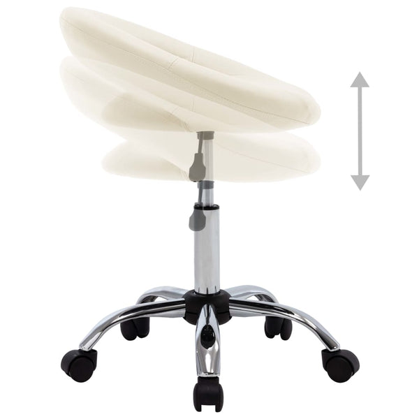 vidaXL Swivel Shop Stool Cream Artificial Leather