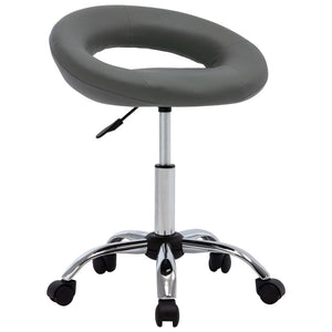 vidaXL Swivel Shop Stool Grey Faux Leather