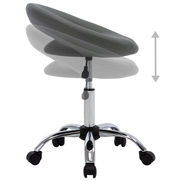 vidaXL Swivel Shop Stool Grey Faux Leather