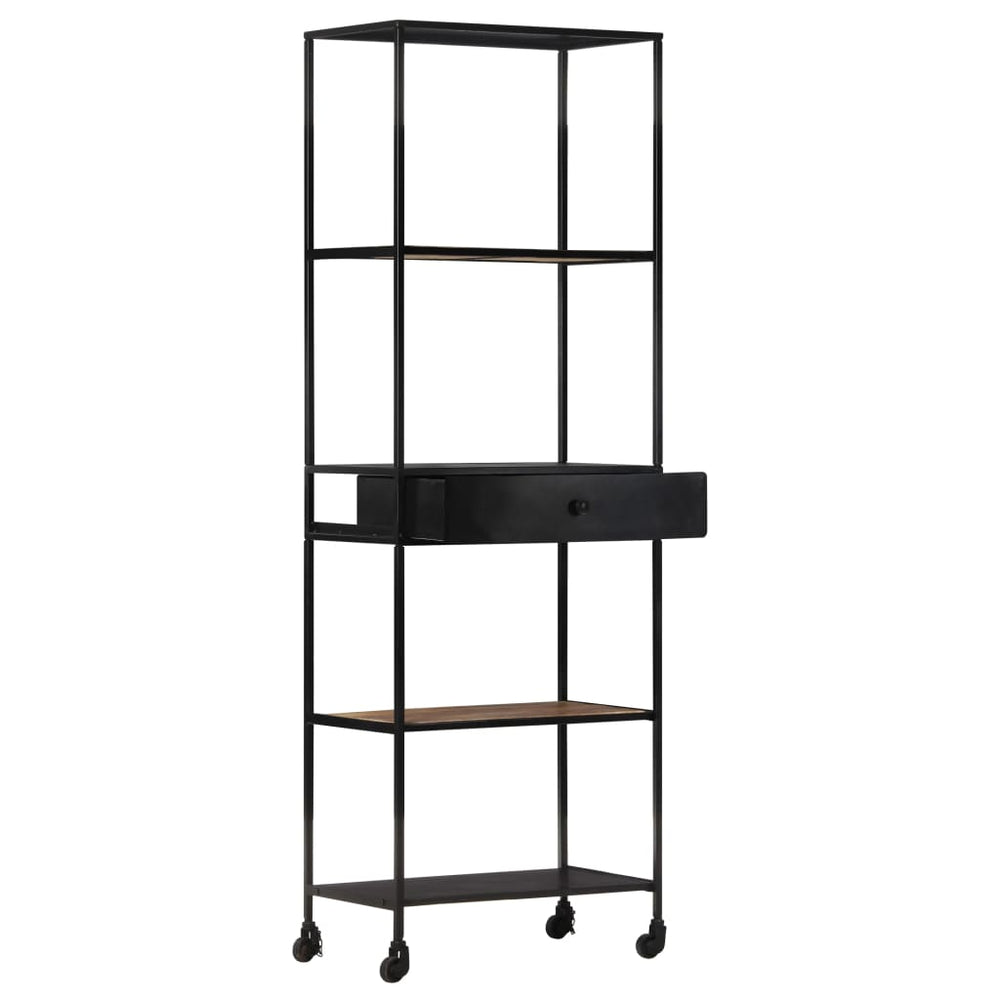 vidaXL Bookcase 60x35x180 cm Rough Mango Wood & Iron