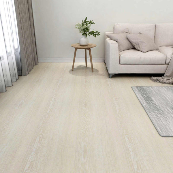 Selbstklebende PVC Bodenplatten Weiß Beige 5.11m²