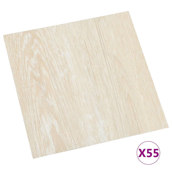 Selbstklebende PVC Bodenplatten Weiß Beige 5.11m²