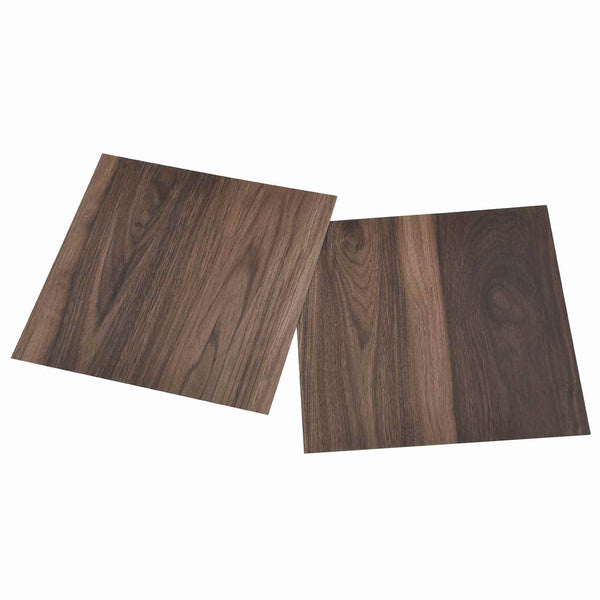 Dunkelbraune PVC Bodenplatten, 55 Stk. (5,11 m²)