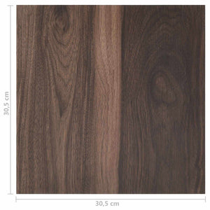 Dunkelbraune PVC Bodenplatten, 55 Stk. (5,11 m²)